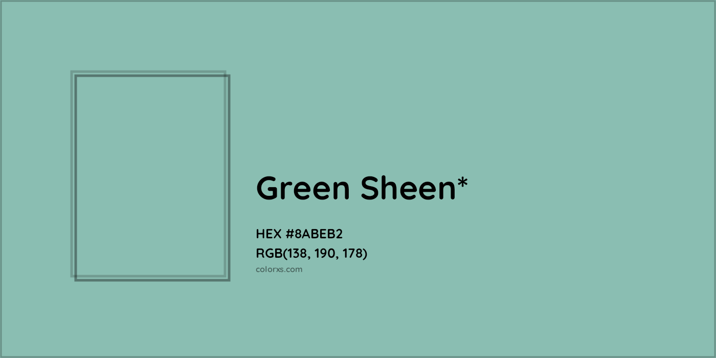 HEX #8ABEB2 Color Name, Color Code, Palettes, Similar Paints, Images