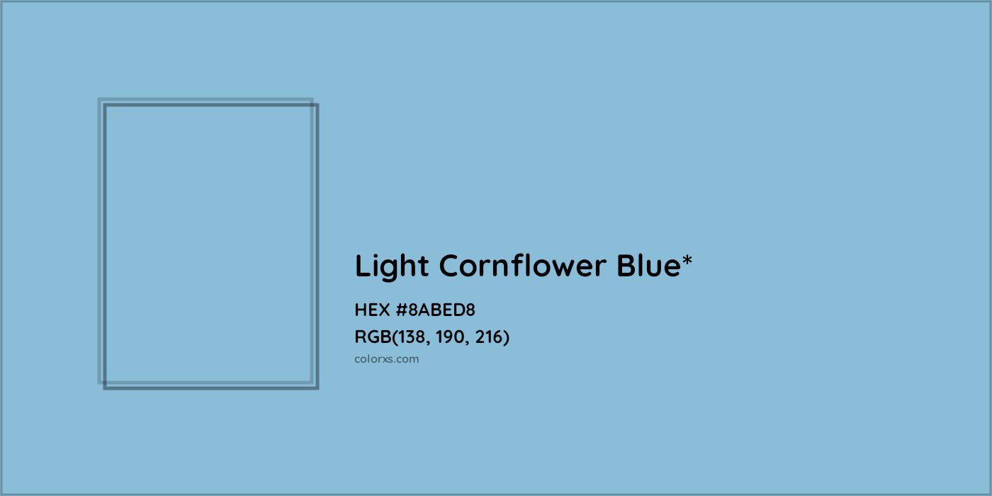 HEX #8ABED8 Color Name, Color Code, Palettes, Similar Paints, Images
