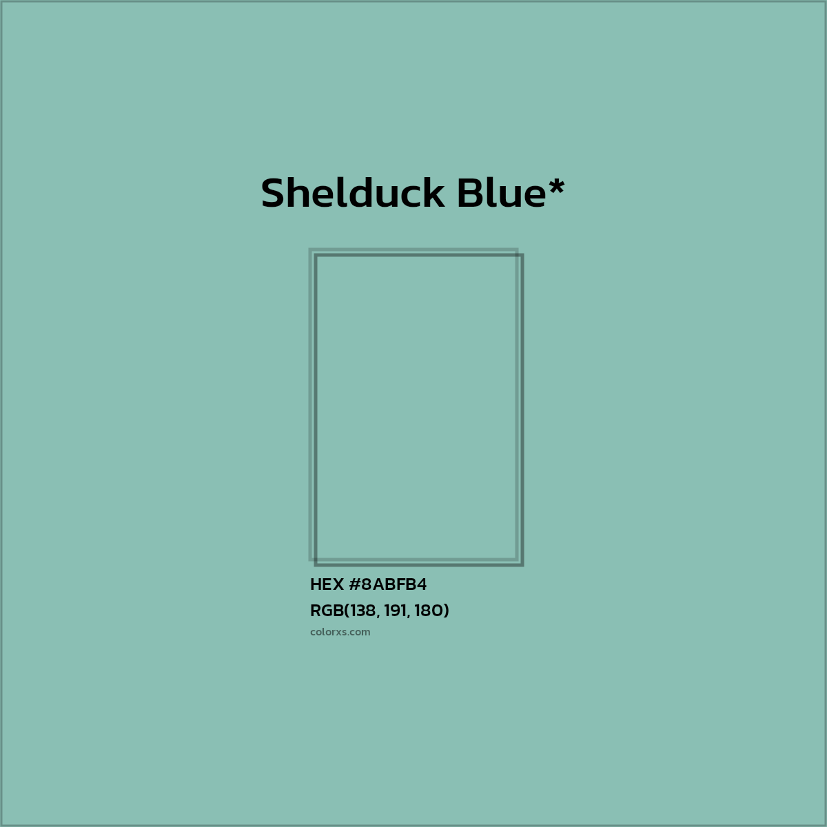 HEX #8ABFB4 Color Name, Color Code, Palettes, Similar Paints, Images