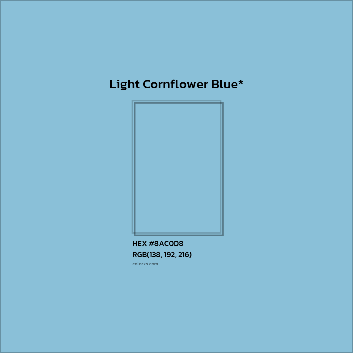 HEX #8AC0D8 Color Name, Color Code, Palettes, Similar Paints, Images