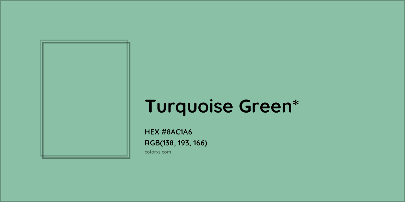HEX #8AC1A6 Color Name, Color Code, Palettes, Similar Paints, Images