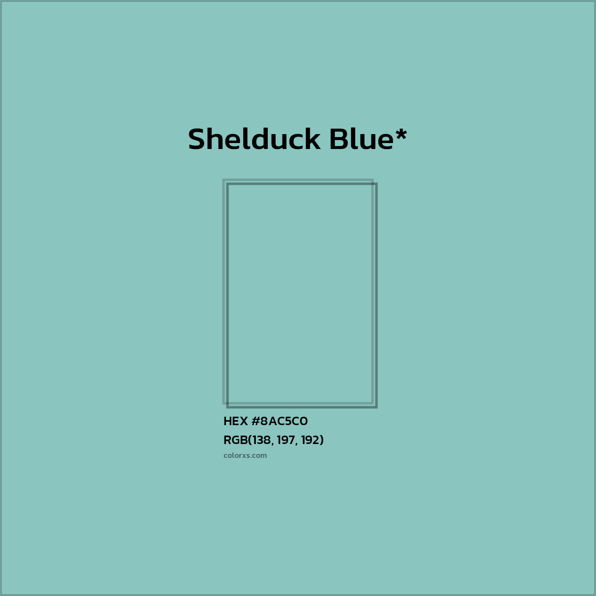 HEX #8AC5C0 Color Name, Color Code, Palettes, Similar Paints, Images