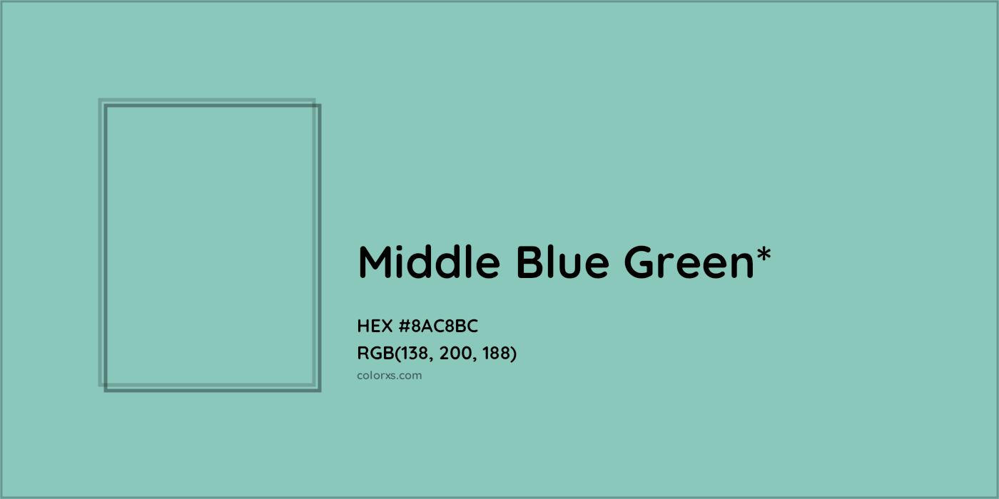 HEX #8AC8BC Color Name, Color Code, Palettes, Similar Paints, Images