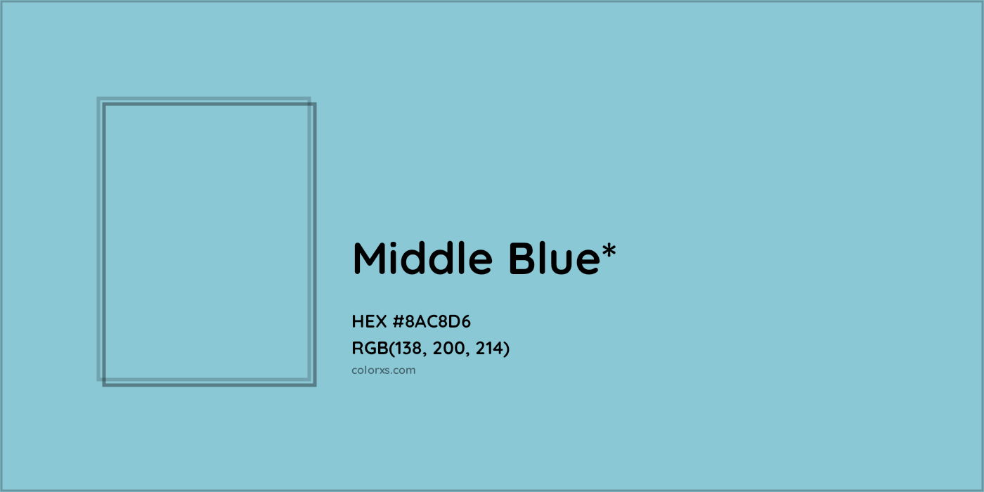HEX #8AC8D6 Color Name, Color Code, Palettes, Similar Paints, Images