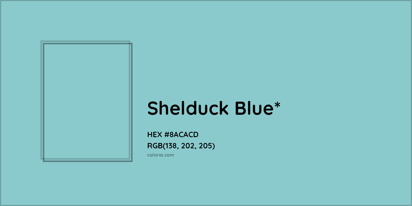 HEX #8ACACD Color Name, Color Code, Palettes, Similar Paints, Images