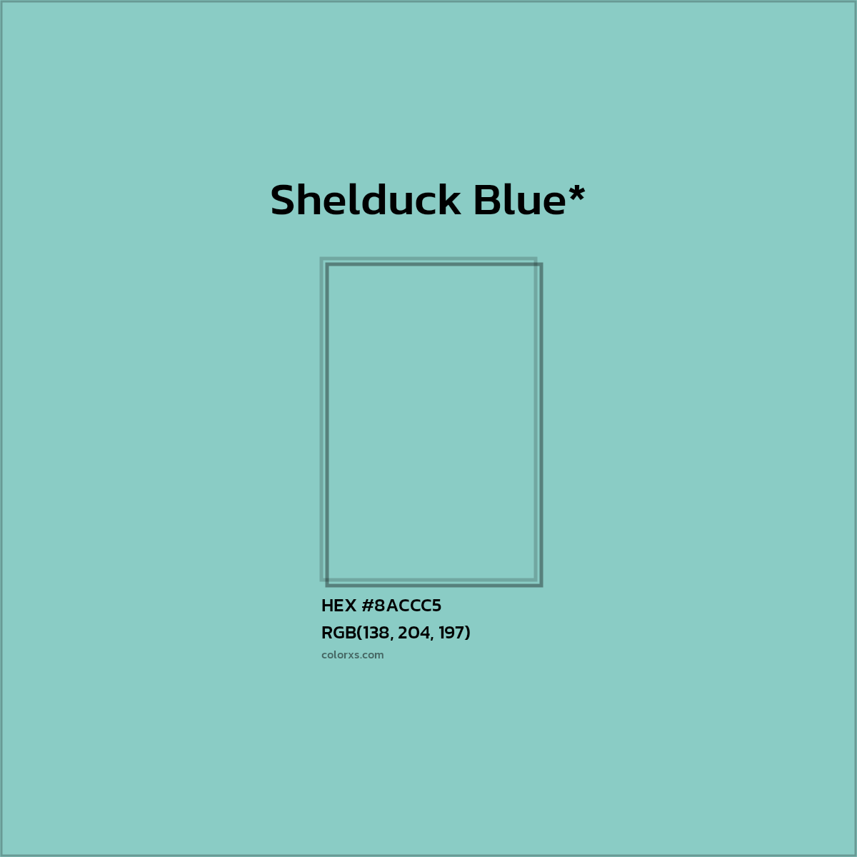 HEX #8ACCC5 Color Name, Color Code, Palettes, Similar Paints, Images