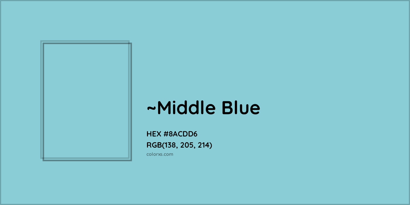 HEX #8ACDD6 Color Name, Color Code, Palettes, Similar Paints, Images