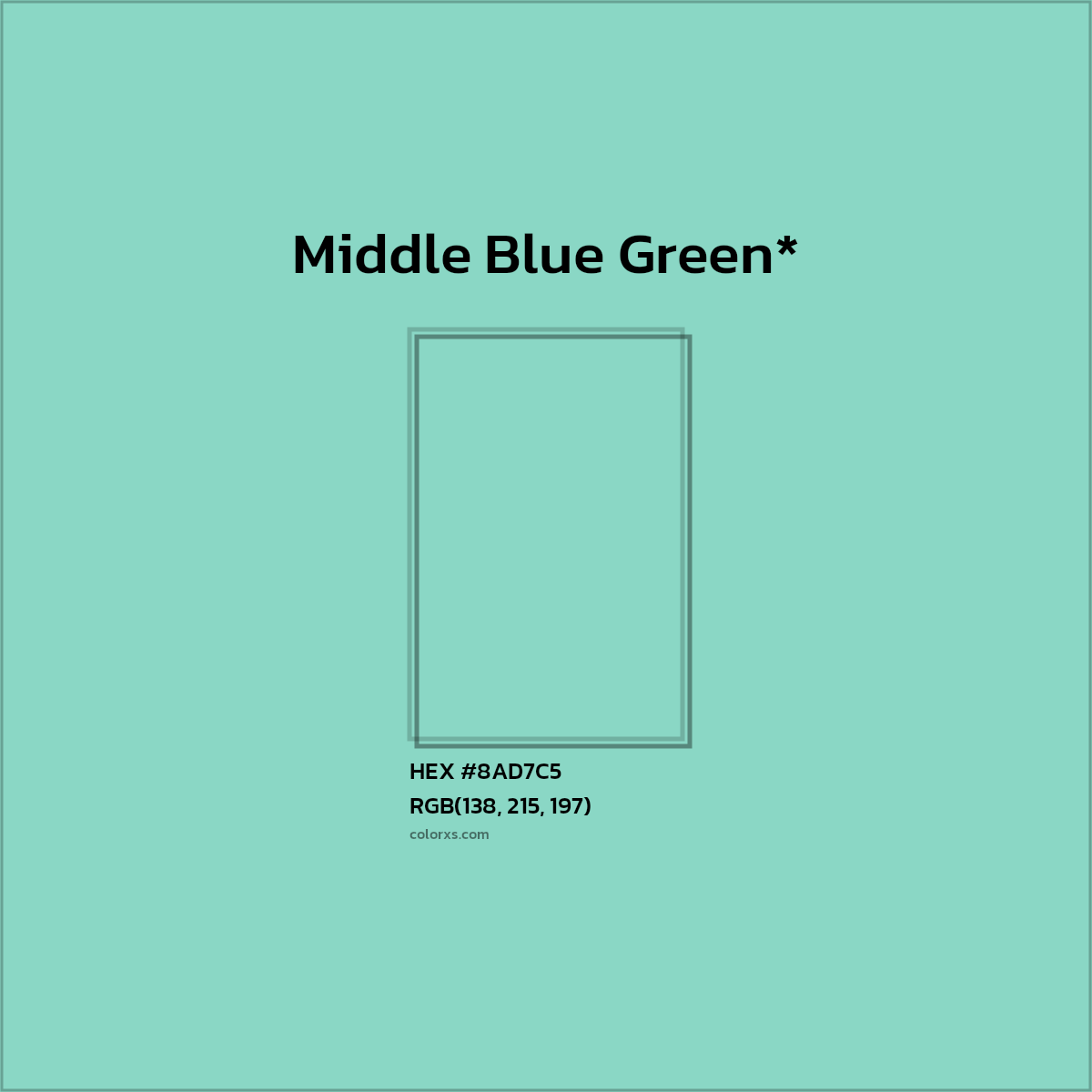 HEX #8AD7C5 Color Name, Color Code, Palettes, Similar Paints, Images