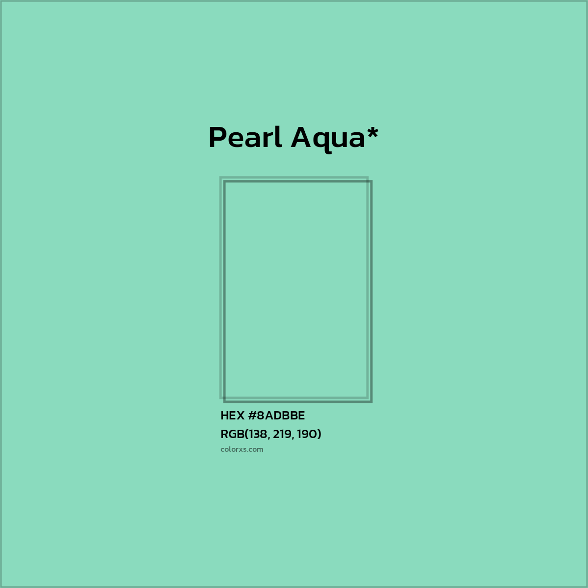 HEX #8ADBBE Color Name, Color Code, Palettes, Similar Paints, Images
