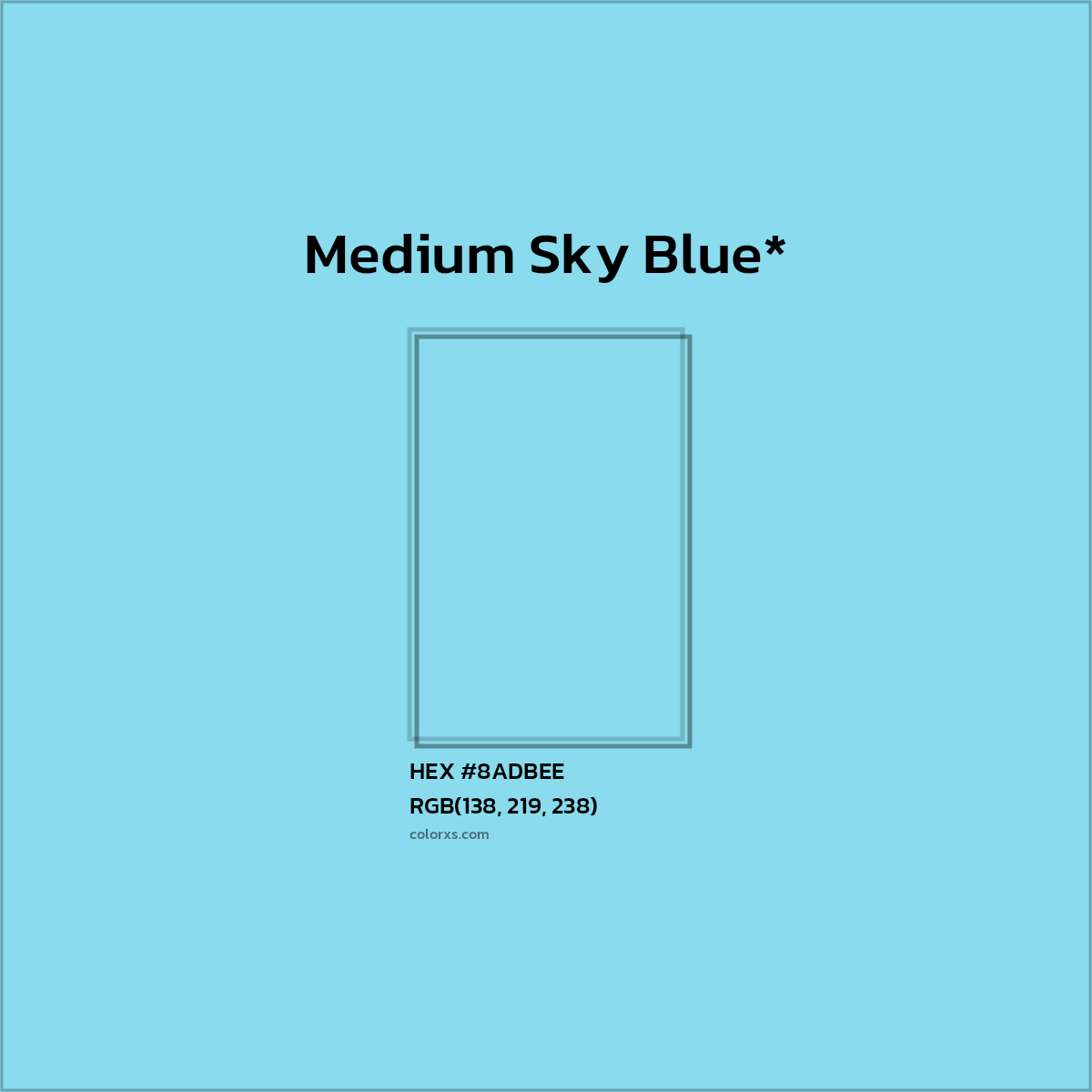 HEX #8ADBEE Color Name, Color Code, Palettes, Similar Paints, Images