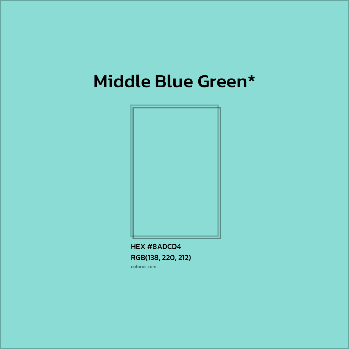 HEX #8ADCD4 Color Name, Color Code, Palettes, Similar Paints, Images
