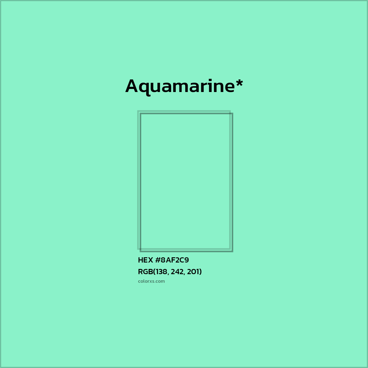 HEX #8AF2C9 Color Name, Color Code, Palettes, Similar Paints, Images