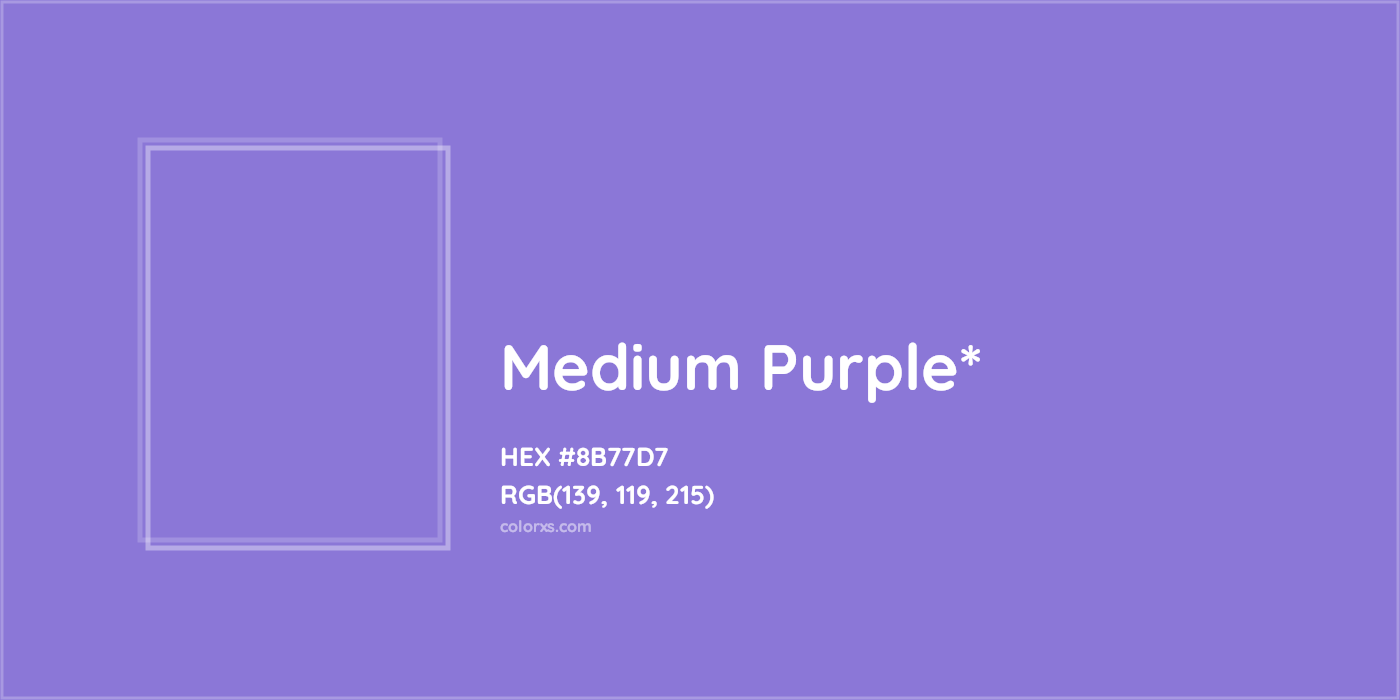 HEX #8B77D7 Color Name, Color Code, Palettes, Similar Paints, Images