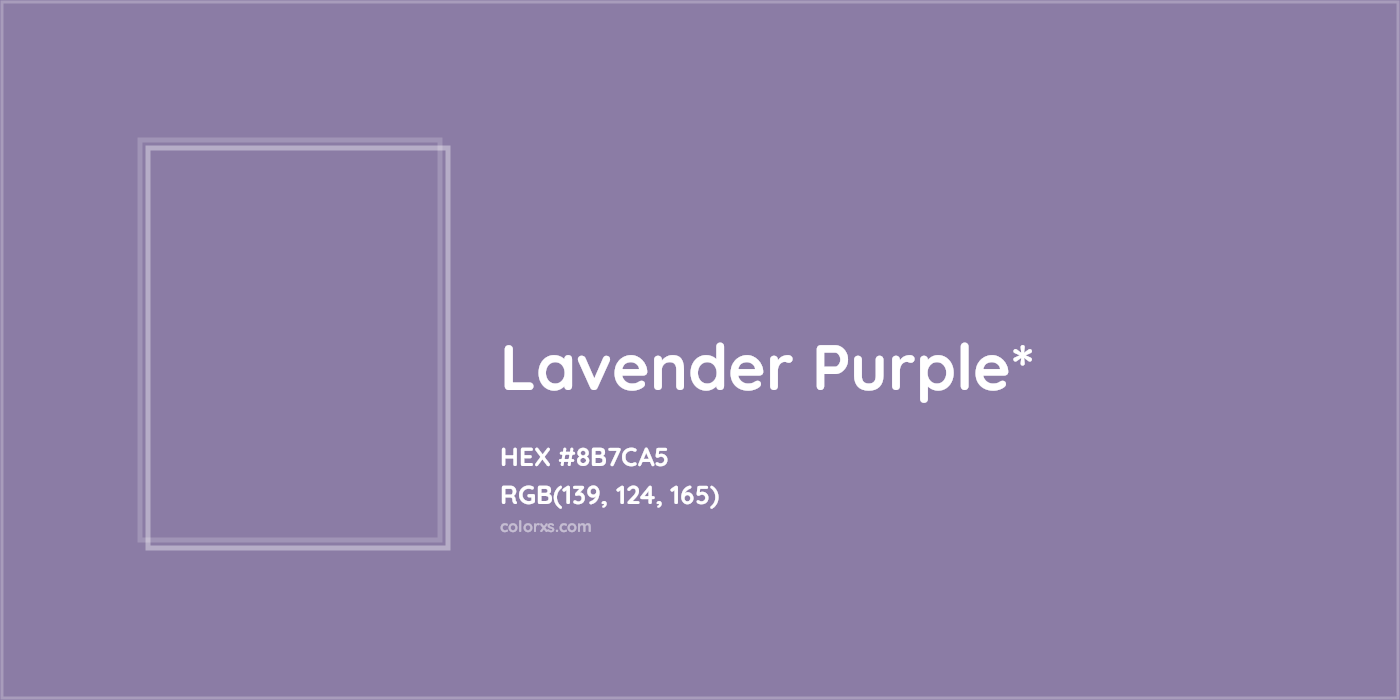 HEX #8B7CA5 Color Name, Color Code, Palettes, Similar Paints, Images