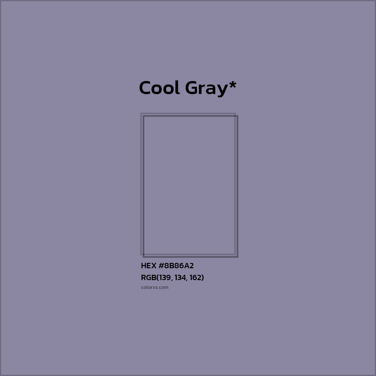 HEX #8B86A2 Color Name, Color Code, Palettes, Similar Paints, Images