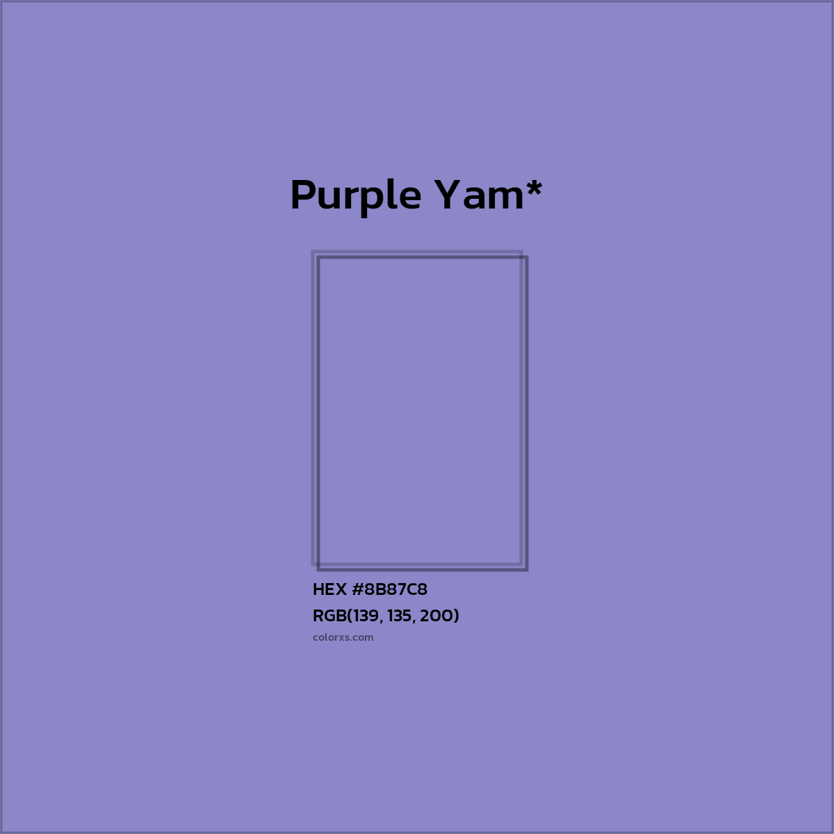 HEX #8B87C8 Color Name, Color Code, Palettes, Similar Paints, Images