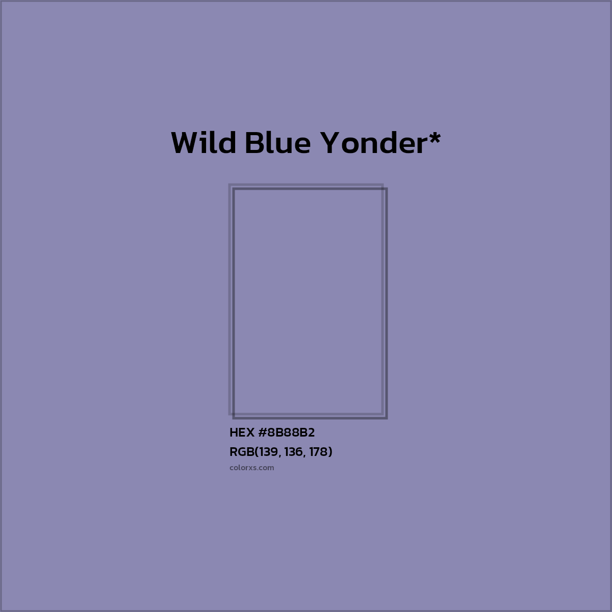 HEX #8B88B2 Color Name, Color Code, Palettes, Similar Paints, Images