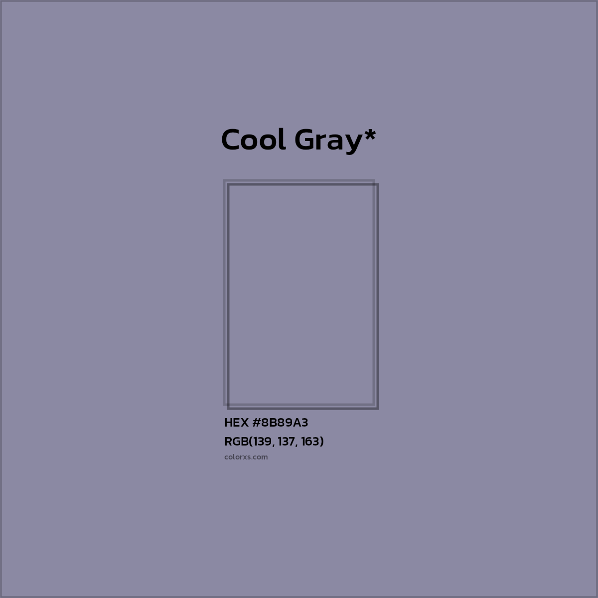 HEX #8B89A3 Color Name, Color Code, Palettes, Similar Paints, Images