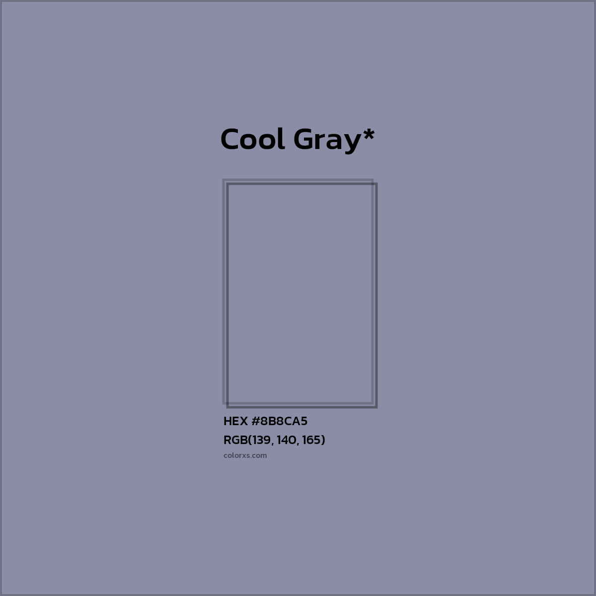 HEX #8B8CA5 Color Name, Color Code, Palettes, Similar Paints, Images