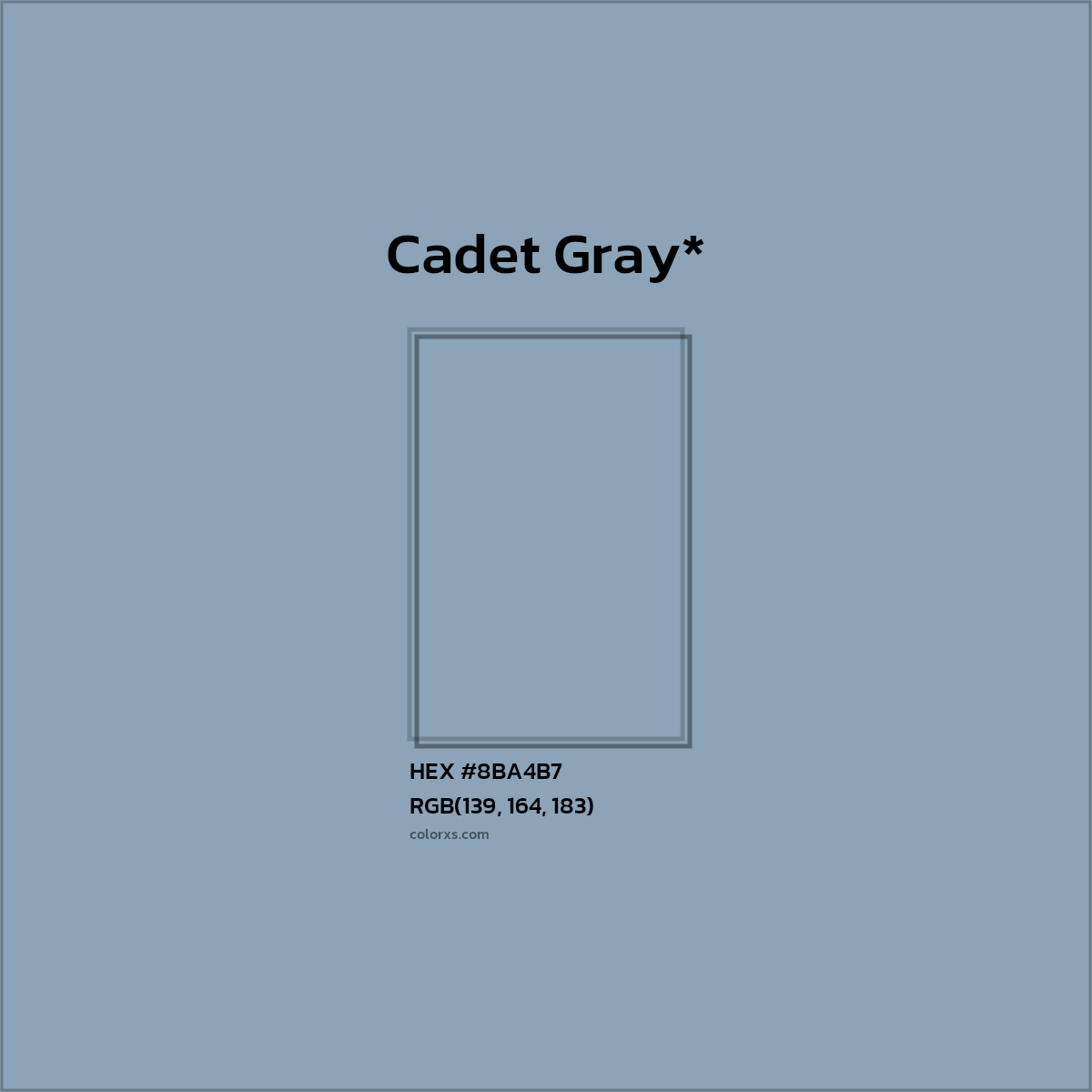 HEX #8BA4B7 Color Name, Color Code, Palettes, Similar Paints, Images