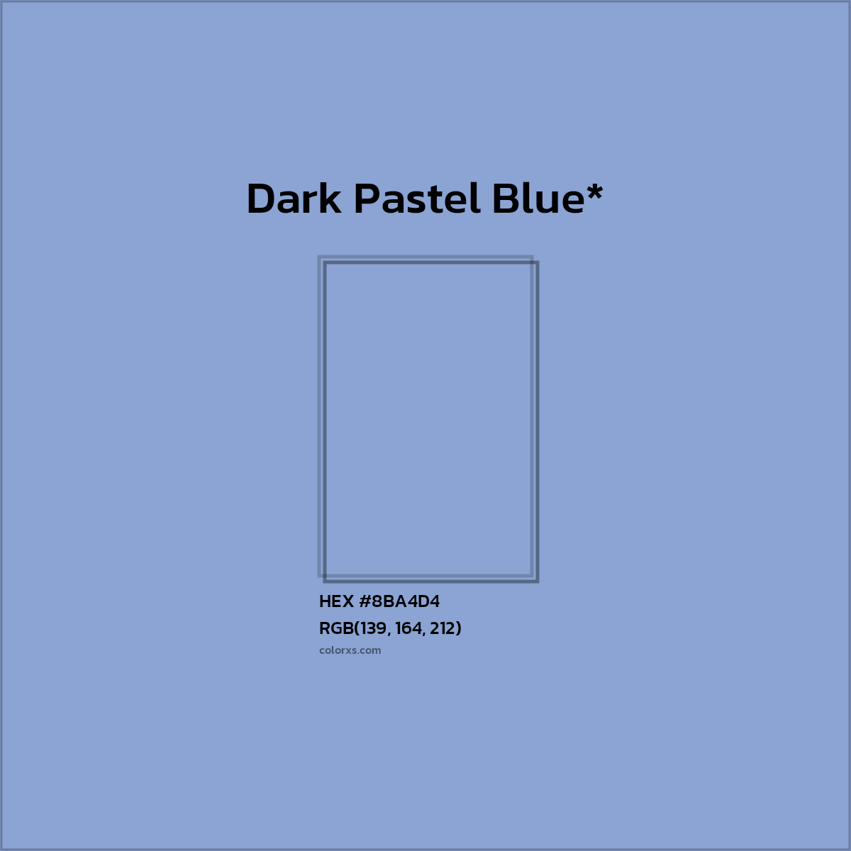 HEX #8BA4D4 Color Name, Color Code, Palettes, Similar Paints, Images