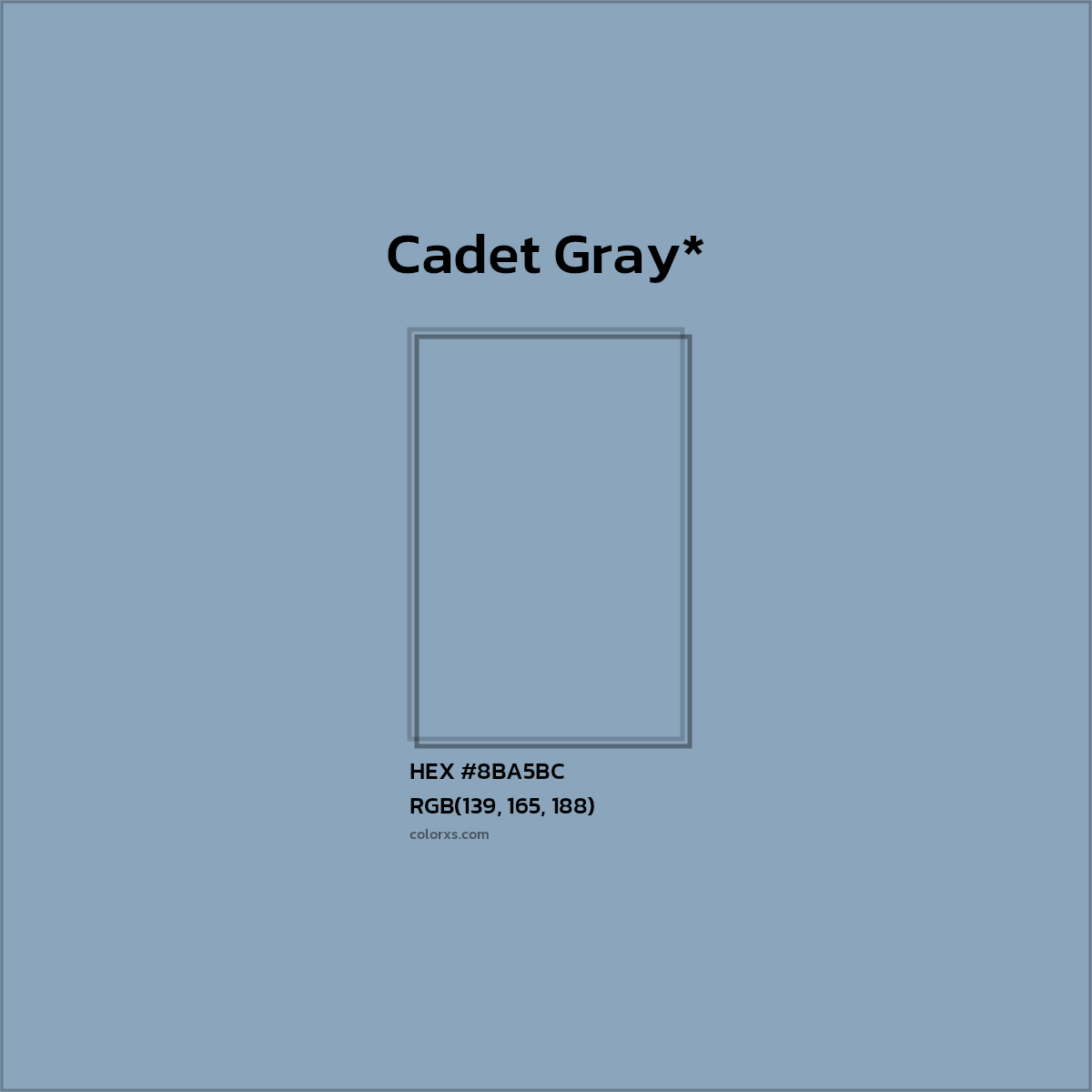 HEX #8BA5BC Color Name, Color Code, Palettes, Similar Paints, Images