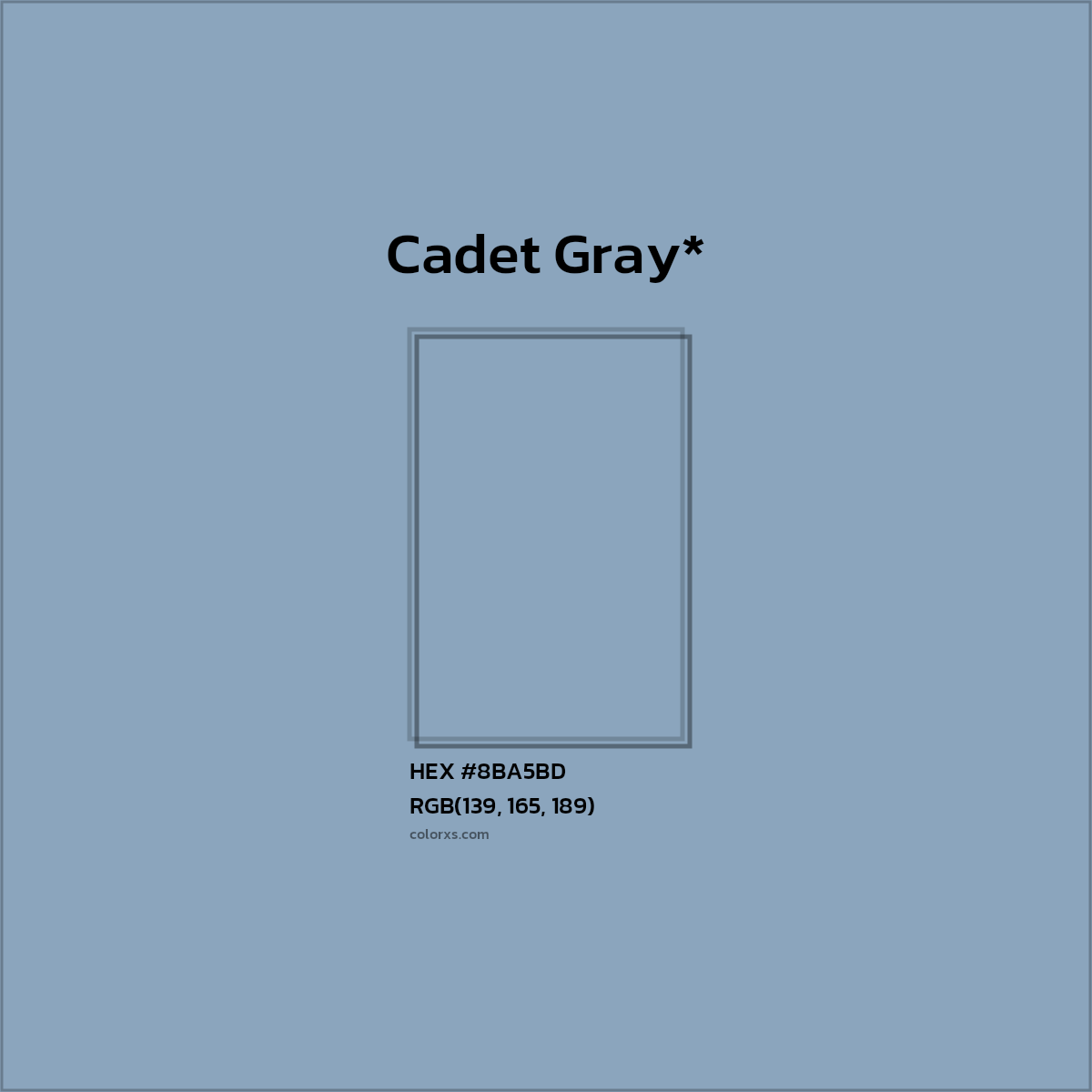 HEX #8BA5BD Color Name, Color Code, Palettes, Similar Paints, Images