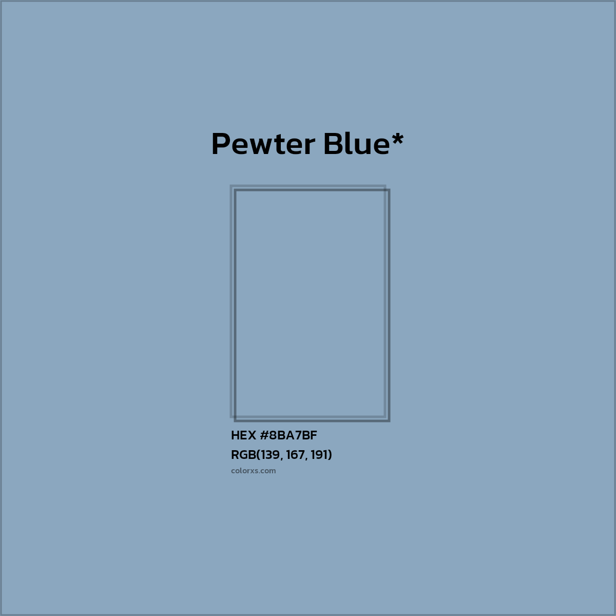 HEX #8BA7BF Color Name, Color Code, Palettes, Similar Paints, Images