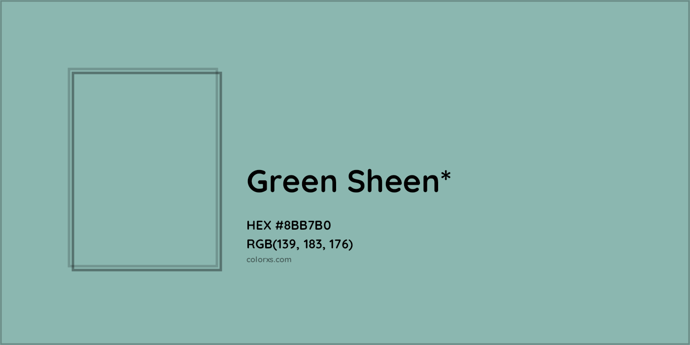 HEX #8BB7B0 Color Name, Color Code, Palettes, Similar Paints, Images