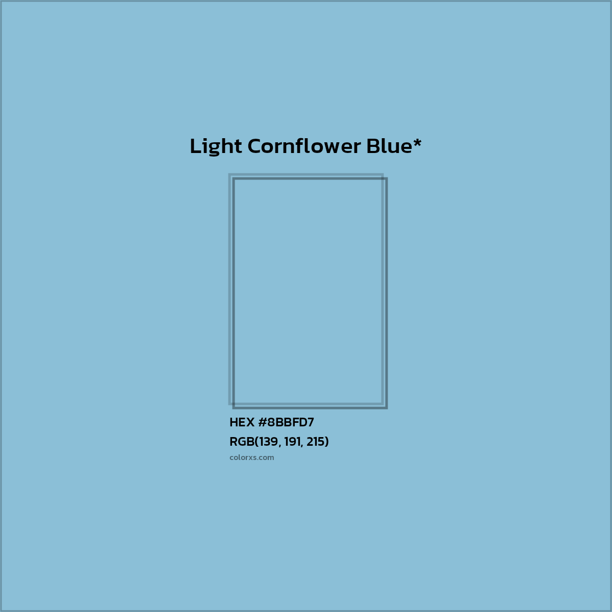 HEX #8BBFD7 Color Name, Color Code, Palettes, Similar Paints, Images