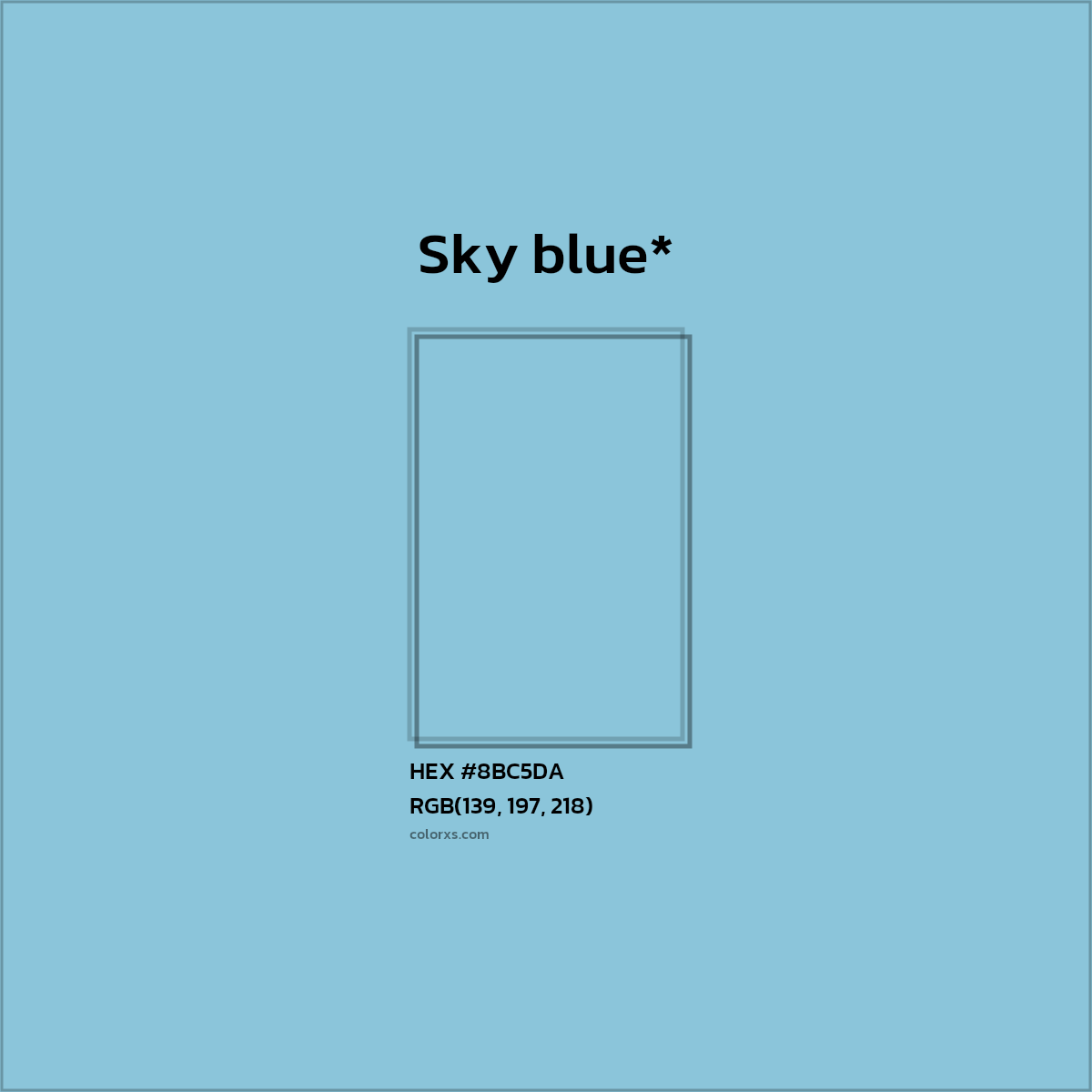 HEX #8BC5DA Color Name, Color Code, Palettes, Similar Paints, Images