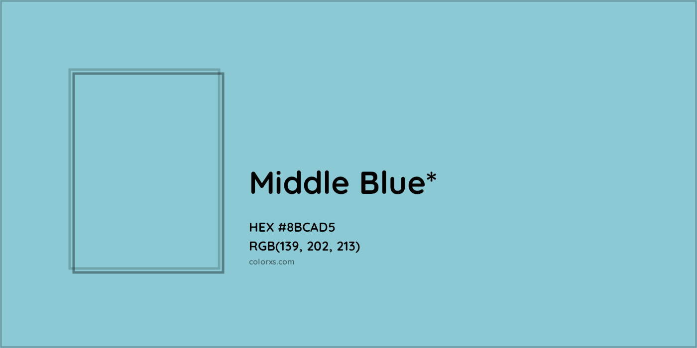 HEX #8BCAD5 Color Name, Color Code, Palettes, Similar Paints, Images