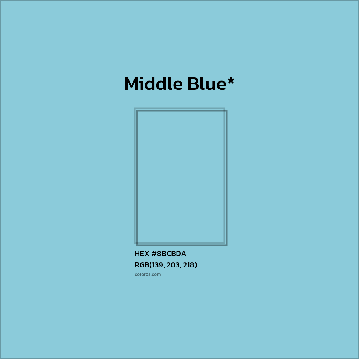 HEX #8BCBDA Color Name, Color Code, Palettes, Similar Paints, Images