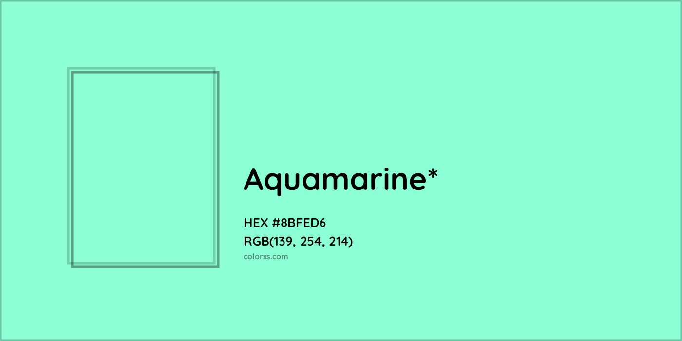 HEX #8BFED6 Color Name, Color Code, Palettes, Similar Paints, Images