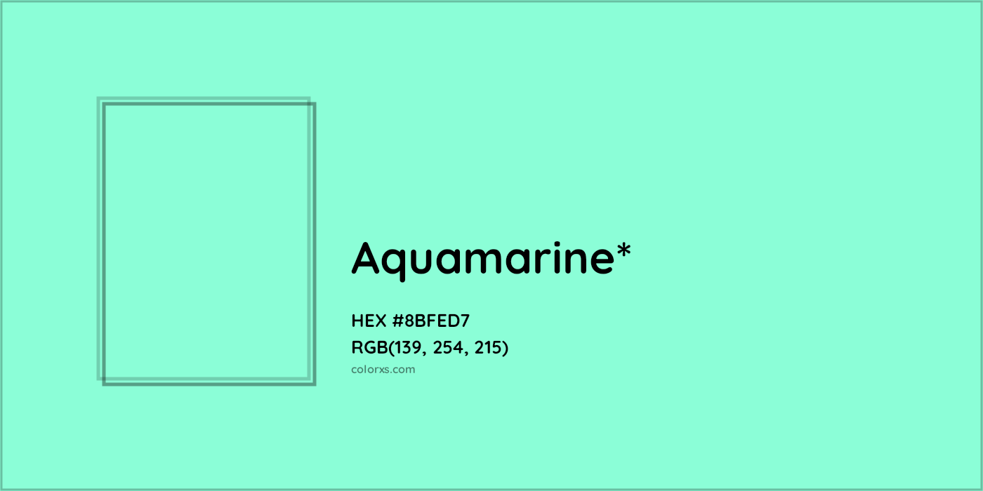 HEX #8BFED7 Color Name, Color Code, Palettes, Similar Paints, Images