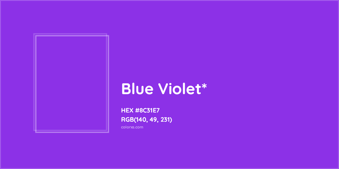 HEX #8C31E7 Color Name, Color Code, Palettes, Similar Paints, Images