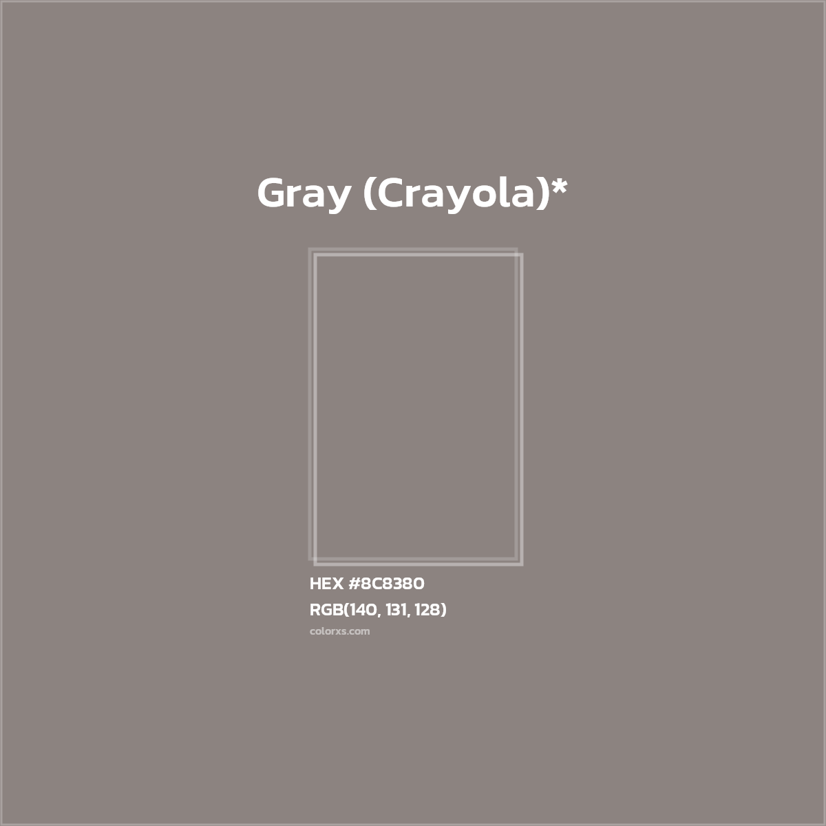 HEX #8C8380 Color Name, Color Code, Palettes, Similar Paints, Images