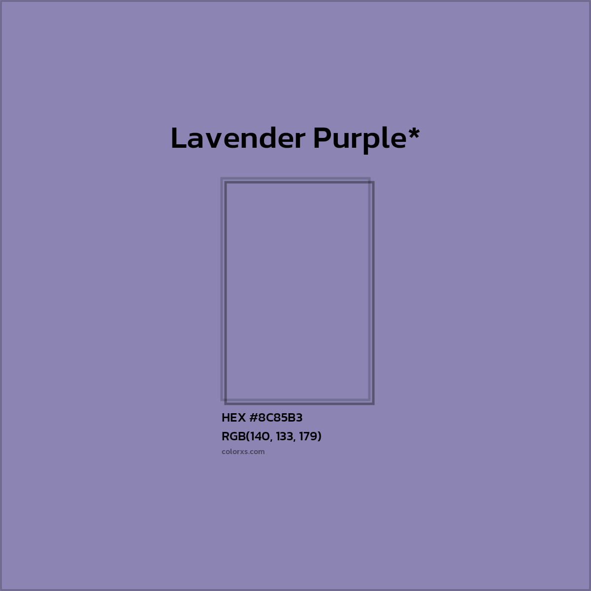 HEX #8C85B3 Color Name, Color Code, Palettes, Similar Paints, Images
