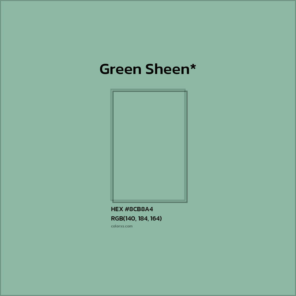 HEX #8CB8A4 Color Name, Color Code, Palettes, Similar Paints, Images