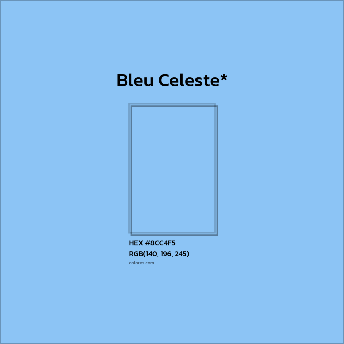 HEX #8CC4F5 Color Name, Color Code, Palettes, Similar Paints, Images