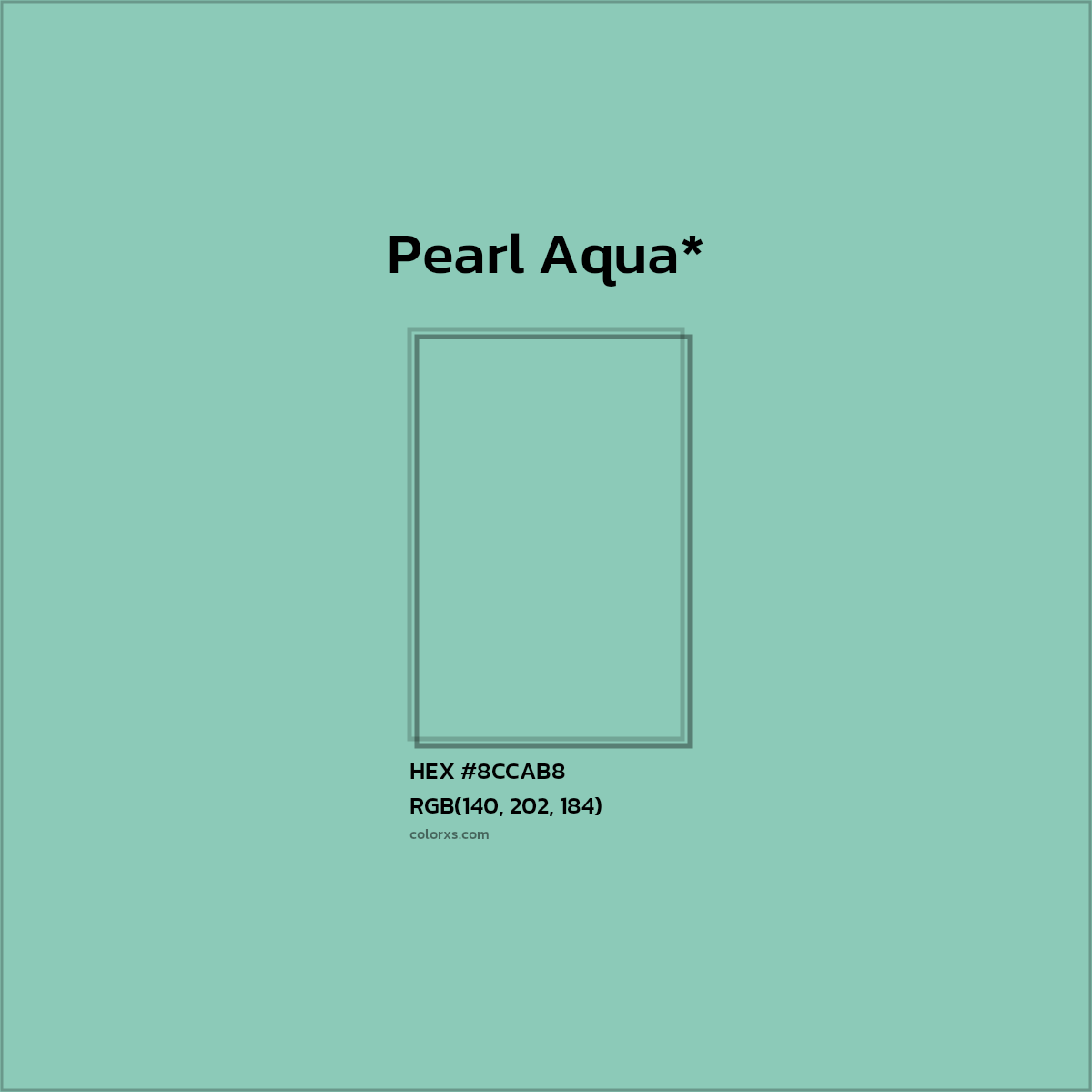 HEX #8CCAB8 Color Name, Color Code, Palettes, Similar Paints, Images