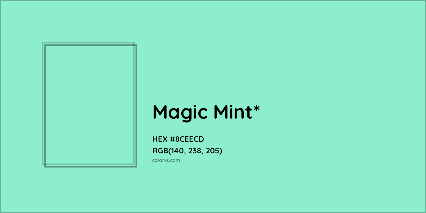 HEX #8CEECD Color Name, Color Code, Palettes, Similar Paints, Images
