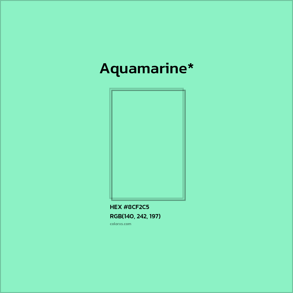 HEX #8CF2C5 Color Name, Color Code, Palettes, Similar Paints, Images