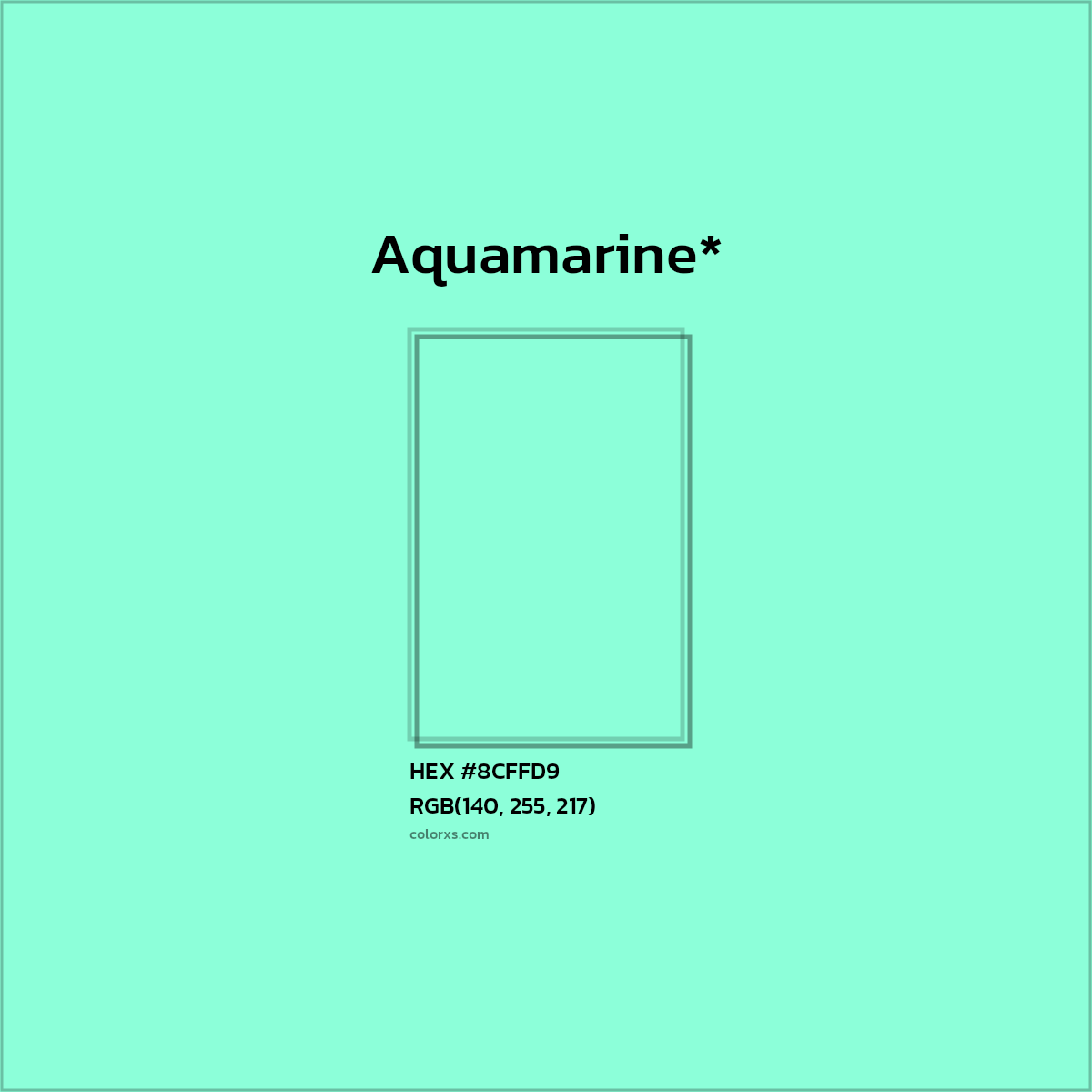 HEX #8CFFD9 Color Name, Color Code, Palettes, Similar Paints, Images