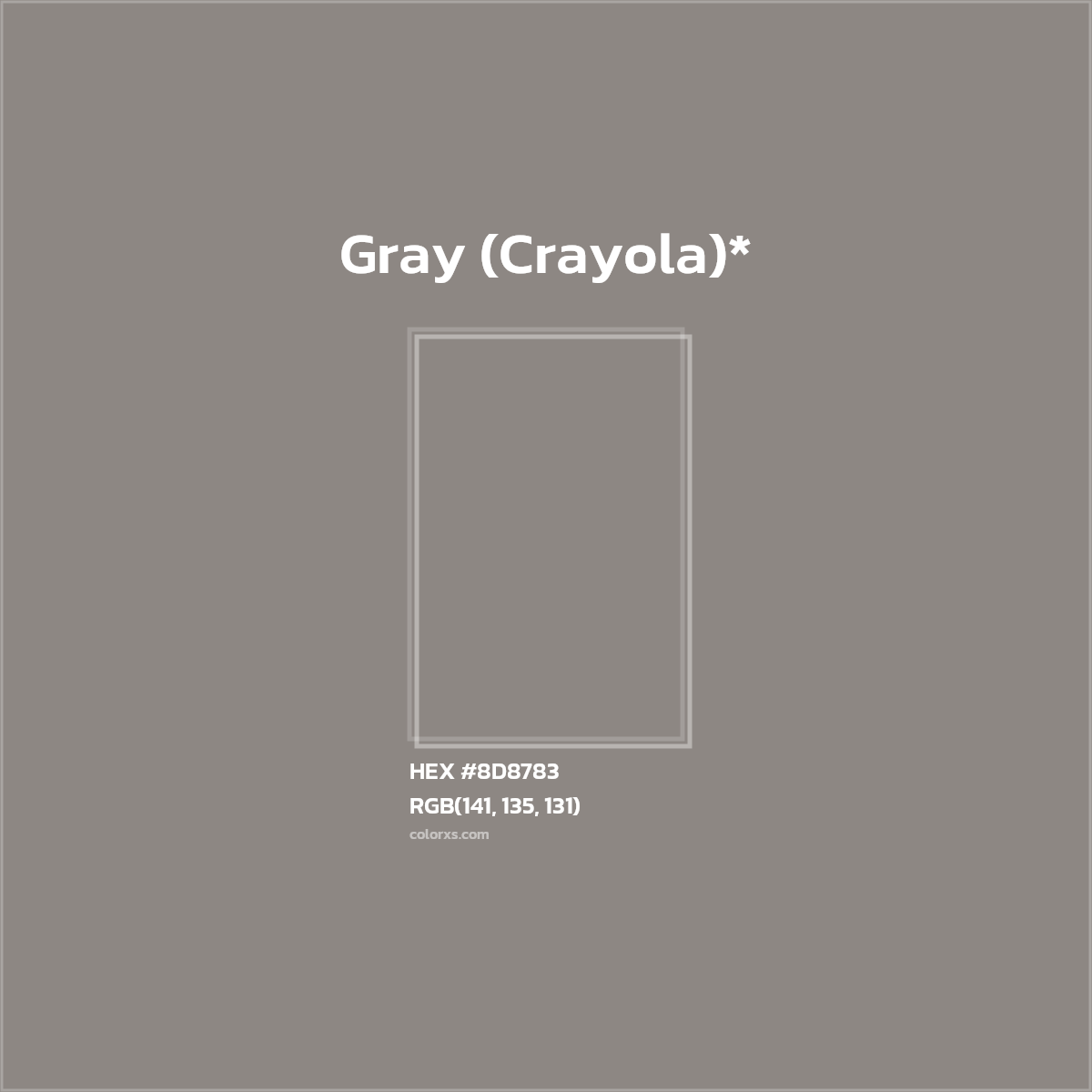 HEX #8D8783 Color Name, Color Code, Palettes, Similar Paints, Images