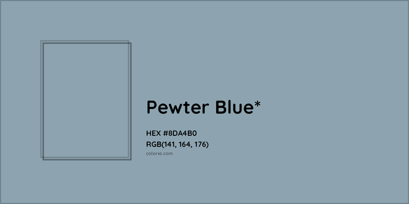 HEX #8DA4B0 Color Name, Color Code, Palettes, Similar Paints, Images
