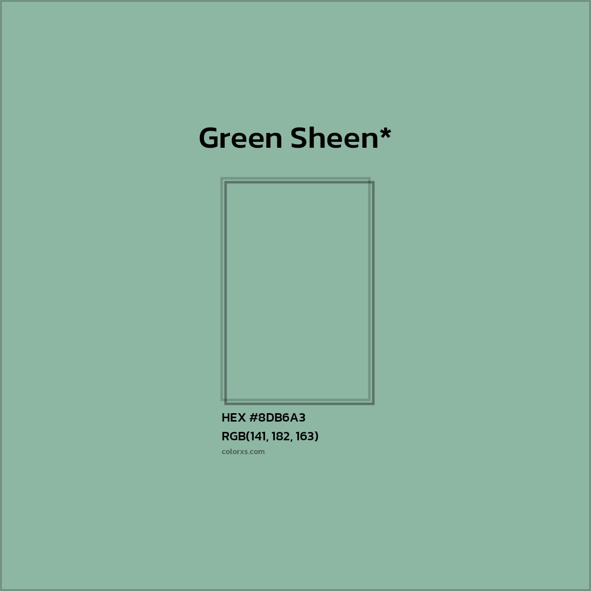 HEX #8DB6A3 Color Name, Color Code, Palettes, Similar Paints, Images