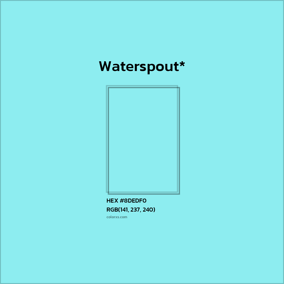 HEX #8DEDF0 Color Name, Color Code, Palettes, Similar Paints, Images