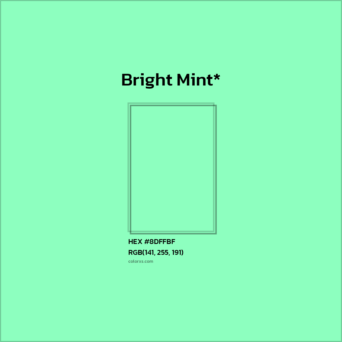 HEX #8DFFBF Color Name, Color Code, Palettes, Similar Paints, Images