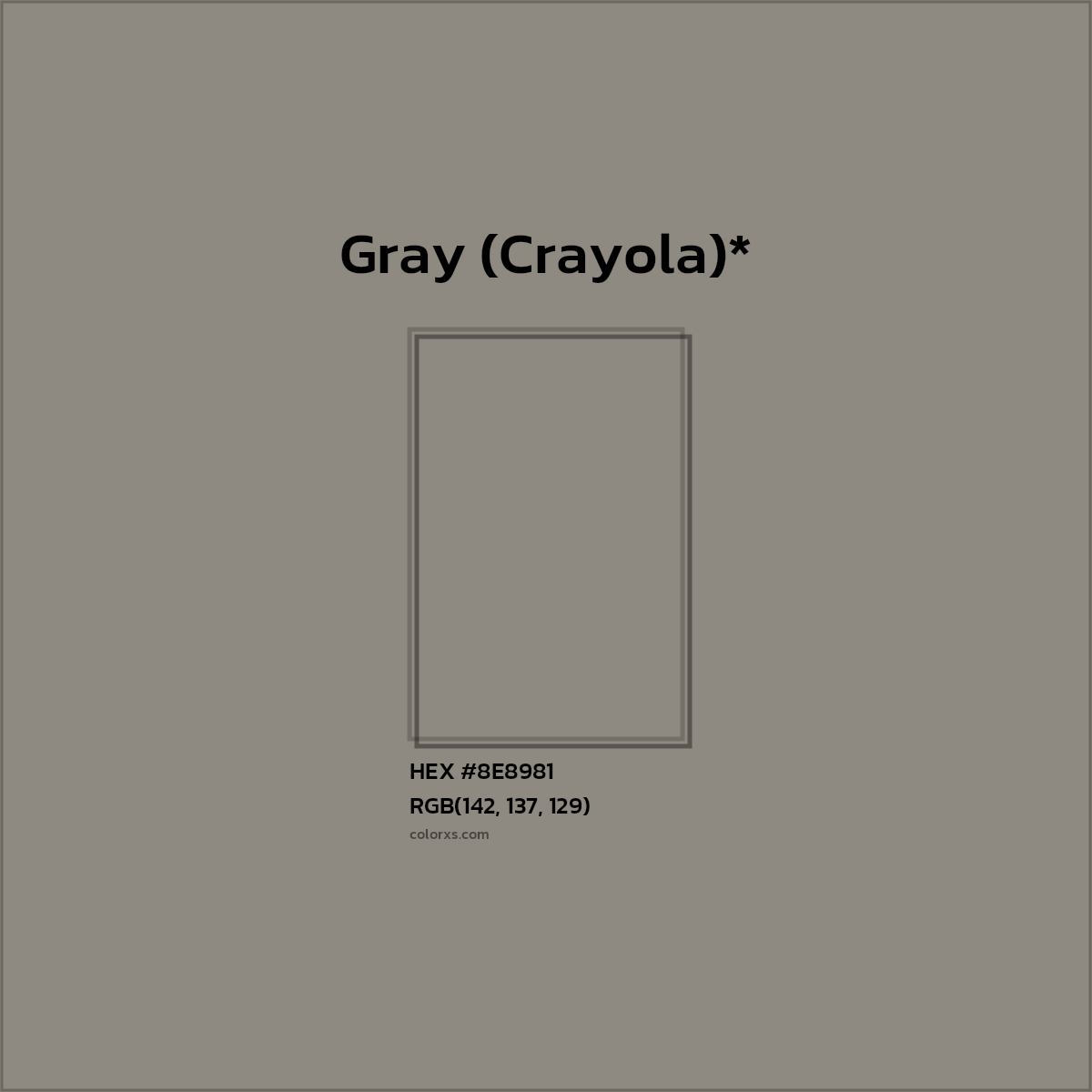 HEX #8E8981 Color Name, Color Code, Palettes, Similar Paints, Images